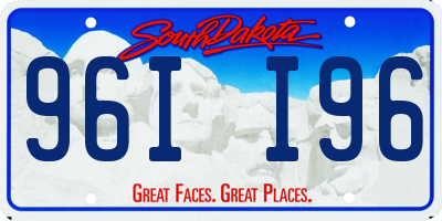 SD license plate 96II96