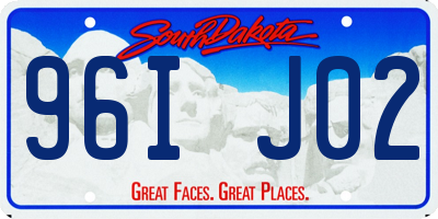 SD license plate 96IJ02