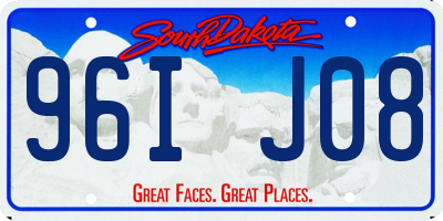 SD license plate 96IJ08