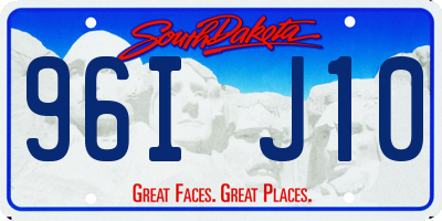 SD license plate 96IJ10