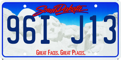 SD license plate 96IJ13