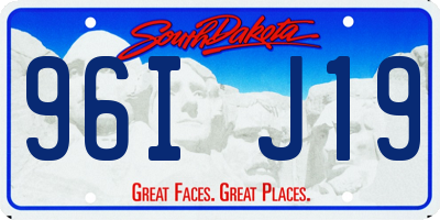 SD license plate 96IJ19