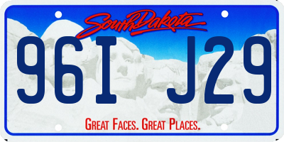 SD license plate 96IJ29
