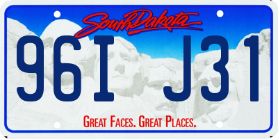 SD license plate 96IJ31