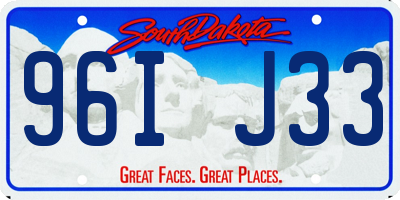 SD license plate 96IJ33