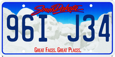 SD license plate 96IJ34