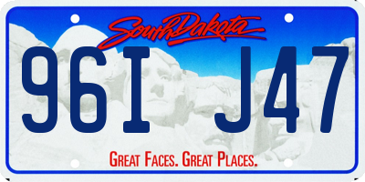 SD license plate 96IJ47