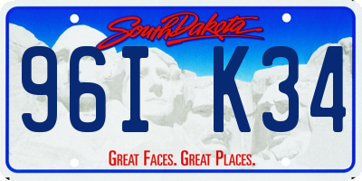 SD license plate 96IK34