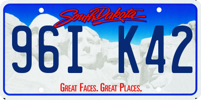 SD license plate 96IK42