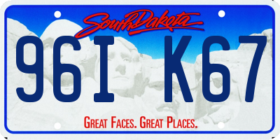 SD license plate 96IK67