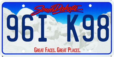 SD license plate 96IK98