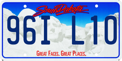 SD license plate 96IL10