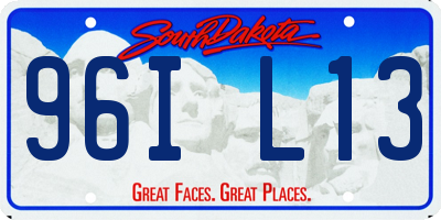 SD license plate 96IL13