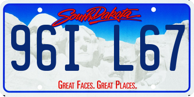 SD license plate 96IL67