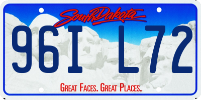 SD license plate 96IL72