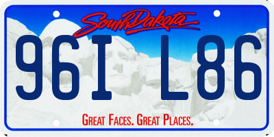 SD license plate 96IL86