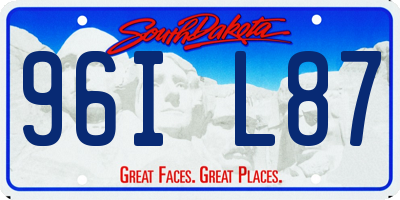 SD license plate 96IL87