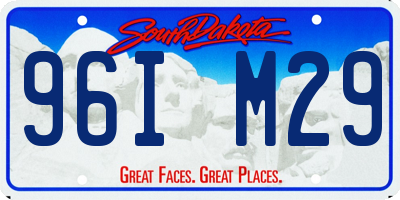 SD license plate 96IM29