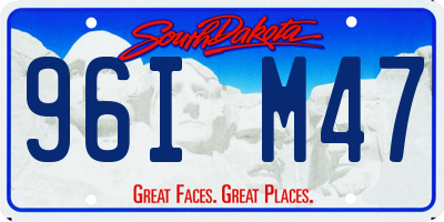 SD license plate 96IM47