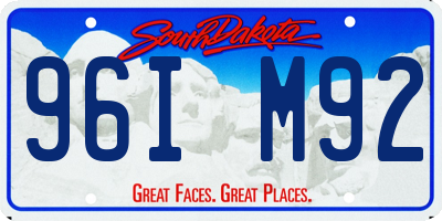 SD license plate 96IM92