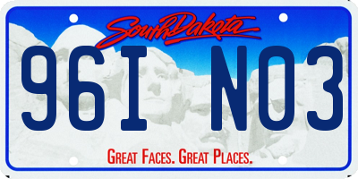 SD license plate 96IN03