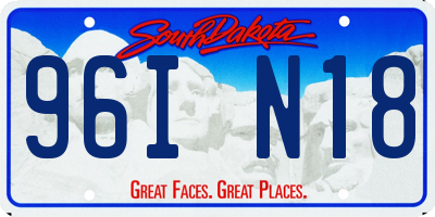 SD license plate 96IN18