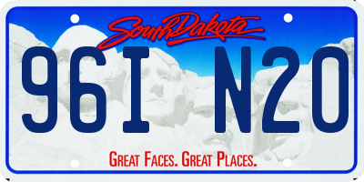 SD license plate 96IN20
