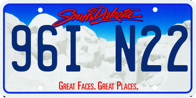 SD license plate 96IN22