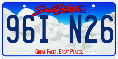 SD license plate 96IN26