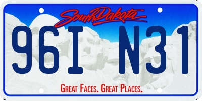 SD license plate 96IN31