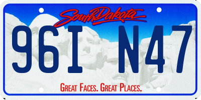 SD license plate 96IN47