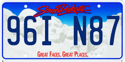 SD license plate 96IN87