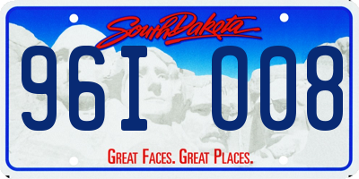 SD license plate 96IO08