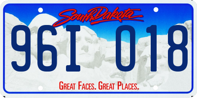 SD license plate 96IO18