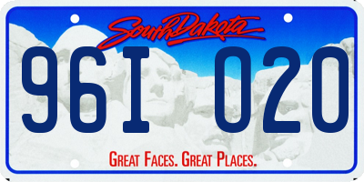 SD license plate 96IO20