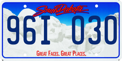 SD license plate 96IO30