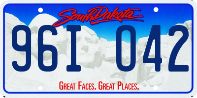 SD license plate 96IO42