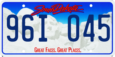 SD license plate 96IO45