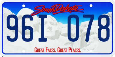SD license plate 96IO78