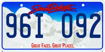 SD license plate 96IO92