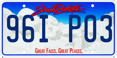 SD license plate 96IP03