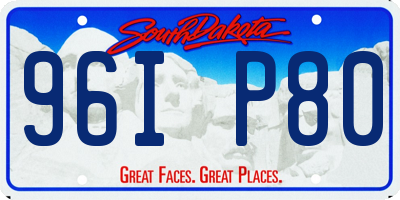 SD license plate 96IP80