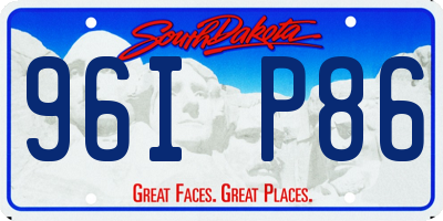SD license plate 96IP86