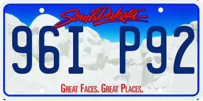 SD license plate 96IP92