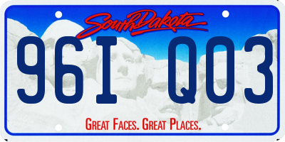 SD license plate 96IQ03