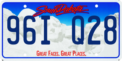 SD license plate 96IQ28