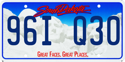 SD license plate 96IQ30