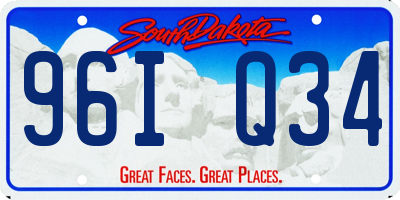 SD license plate 96IQ34