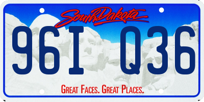 SD license plate 96IQ36