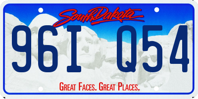 SD license plate 96IQ54